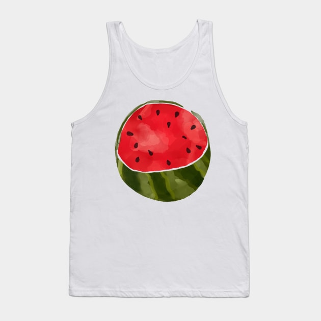 Watercolor Watermelon Tank Top by MutchiDesign